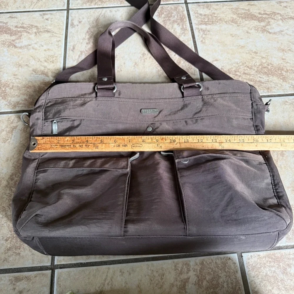 Baggallini Executive Satchel Tote Brown Crossbody Messenger Bag‎ Purse